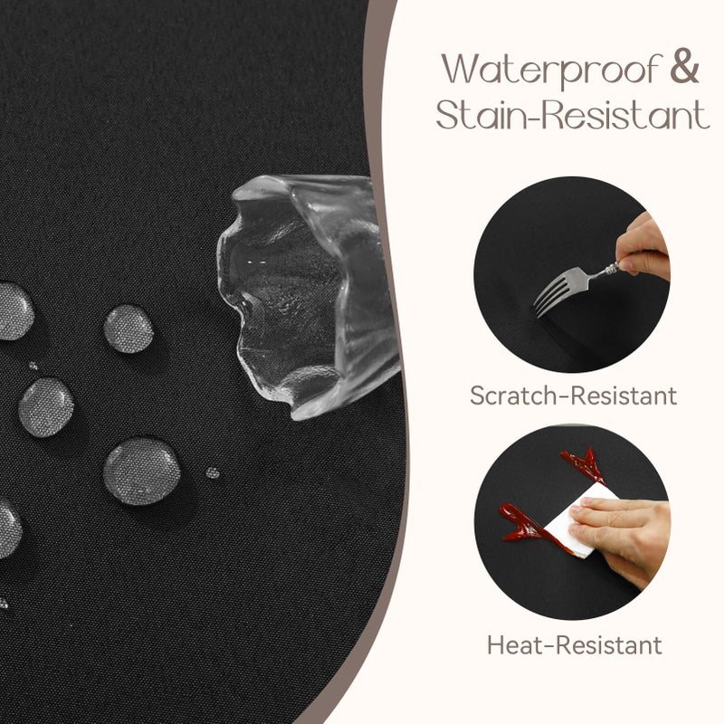 Romanstile Rectangle Tablecloth - Waterproof and Wrinkle Resistant Washable Polyester Table Cloth for Kitchen Dining/Party/Wedding Indoor and Outdoor Use (60 x 120 inch, Black) - Image 3